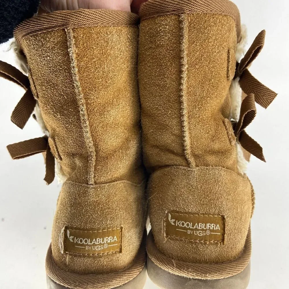 Koolaburra by Ugg Brown Bow Tall Suede Boots Youth 3